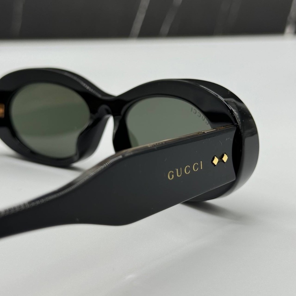 NEW GG1527S 001 GUCCI BLACK GREY OVAL WOMEN GUCCI SUNGLASSES - Picture 8 of 12